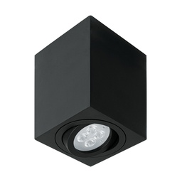 [49719] Luminario de sobreponer c/spot dirigible, cuadrado, negro