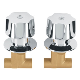 [49801] Juego llaves empotrar soldables, maneral metalico, Basic