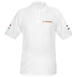 [60455] Playera polo para hombre, blanca, CH, Truper