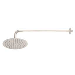[45076] Regadera satin 8' plato redondo delgado con brazo, Riviera