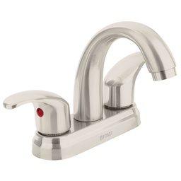 [45356] Mezcladora satin 4' para lavabo, nariz curva, palanca, Aqua