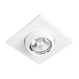 [45569] Luminario cuadrado blanco spot esferico, lampara no incluida