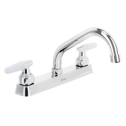 [45610] Mezcladora 8' p/fregadero, cuello corto, manerales cono