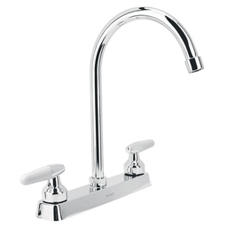 [45619] Mezcladora 8' p/fregadero, cuello curvo, manerales cono