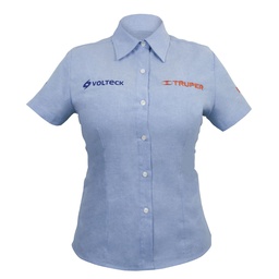 [61106] Camisa manga corta para mujer, azul, CH, Truper