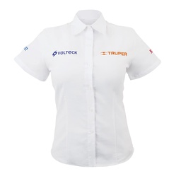 [62104] Camisa manga corta para mujer, blanca, EG, Truper