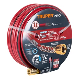 [100149] Manguera 3/4' super reforzada 4 capas conexiones metal 30m
