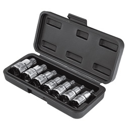 [101305] Juego de 7 dados cuadro 1/2' punta corta bristol, en estuche