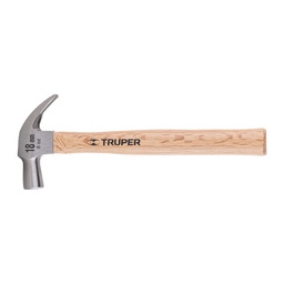 [10554] Martillo cabeza conica 18 mm uña curva, mango madera, Truper