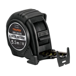 [11745] Flexometro contra impactos 5.5 m, Cinta Negra 25 mm, Truper