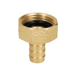 [12700] Conector 1/2' hembra de laton solido para manguera, Truper