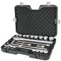 [13874] Juego de 23 herramientas cuadro 3/4' mm para mecanico