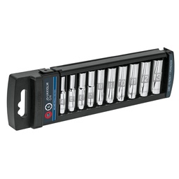 [14168] Juego de 10 dados largos cuadro 1/4' mm, Truper