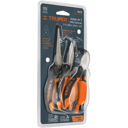 [18215] Juego de 3 mini pinzas mango Comfort Grip, Truper