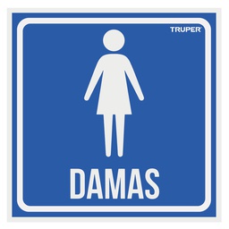[18478] Letrero de señalizacion 'DAMAS', 19 x 19 cm, Truper