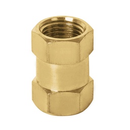 [19025] Cople de laton, tipo FF, cuerda 1/4 NPT, Truper