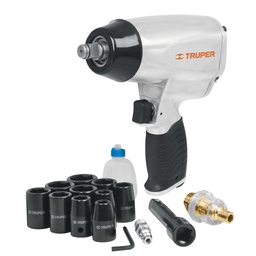 [19372] Kit de llave de impacto 1/2' con estuche plastico, Truper