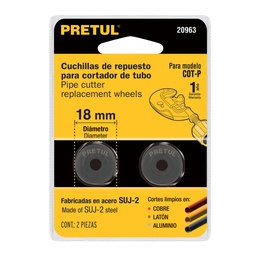 [20963] Blister con 2 cuchillas para cortador de tubo COT-P, Pretul