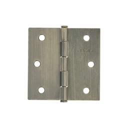 [25102] Bisagra cuadrada 2-1/2', laton antiguo, cabeza plana, Basic