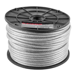 [44217] Metro de cable rigido 3/16' acero 7x7 recubierto PVC, 75 m