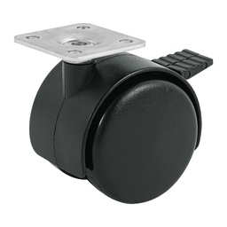 [44389] Rodaja tipo yoyo de 50 mm con placa, con freno, Fiero