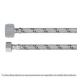 [45500] Manguera p/WC, acero inox, 3/8' x7/8' tuerca plastica, 40 cm