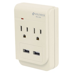 [46088] Multicontacto, 2 entradas,con 2 entradas USB, aterrizado