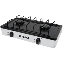 [48147] Parrilla de gas de sobreponer 2 quemadores, blanca, Foset