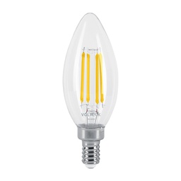 [48253] Lampara LED tipo vela 4 W con filamento base E12 luz calida