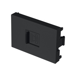 [47884] Toma de telefono negro de 1.5 modulos, linea Lisboa, Volteck