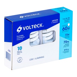 [48509] Pack de 4 lamparas espiral mini T2 15 W luz de dia, en caja