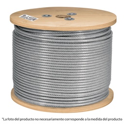 [48806] Metro de cable rigido 1/8' acero 7x7 recubierto PVC, 300 m