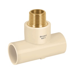 [48911] Tee rosca central macho CPVC 1/2' inserto laton, Foset