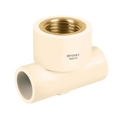 [48915] Tee reducida hembra de CPVC 3/4' x 3/4' x 1/2' inserto laton