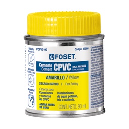 [49566] Cemento amarillo p/CPVC en bote de 90 ml, baja presion,Foset