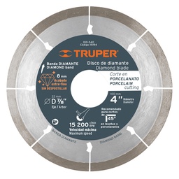 [15194] Disco de diamante de 4' x 1.3 mm corte de porcelanato