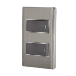 [47835] Placa armada acero 1 interruptor y 1 de 3 vias 1 mod,Lisboa