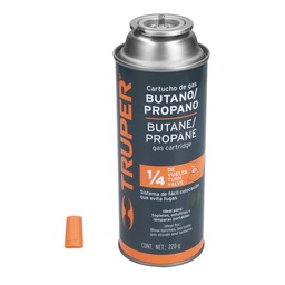 [11920] Lata de gas de 220 g valvula de 1/4 de vuelta, Truper