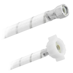 [3956] FamaFlex Poli-Acetal Para Sanitario 3/8&quot; COMP. x 7/8&quot; AM x 40cm.-16&quot;  (3956)