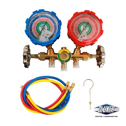 [CXHAL-36Q] Manifold Con Mirilla Para R-410 Mangueras De 4000 Psi 