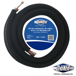 [CXC42NC38-15] Kit Tuberia de Cobre 1/4 y 5/8 con Aislante de Espesor 3/8 