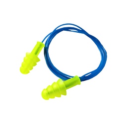 [EKHO-27AMB] TAPON AMARILLO REUTILIZABLE 27DB, C/CORDON, BOLSA C/1 PAR, CAJA M. 1,000 PARES