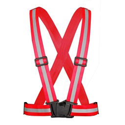 [SR-1088R] CHALECO CARRILLERO ELASTICO DE ALTA VISIBILIDAD ROJO UNITALLA