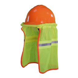 [ECO-2001AMCRE] CUBRE NUCA ELASTICO AMARILLO ECOFRIENDLY CON REFLEJANTE PARA CASCO DE SEGURIDAD