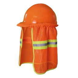 [ECO-2001ANCRE] CUBRE NUCA ELASTICO ANARANJADO ECOFRIENDLY CON REFLEJANTE PARA CASCO DE SEGURIDAD