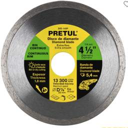 [DID-145P] Disco de diamante de 4-1/2" x 1.8 mm, rin continuo, pretul