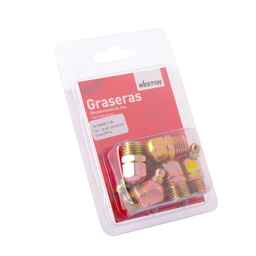 [A-16550-1-B] GRASERA 1/4&quot; NPT 45 GRADOS BLISTER DE 5 PIEZAS