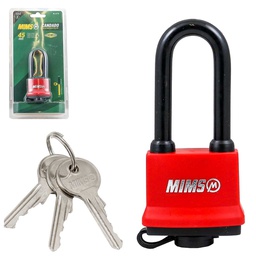 [BL-0180] CANDADO RECUB. PVC DE HIERRO 50MM G. LARGO C/3 LLAVES (CAJA C/6 PZAS - PRECIO X PIEZA)