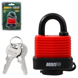 [BL-0305] CANDADO DE ACERO A PRUEBA DE AGUA CUERPO LAMINADO 50MM C/2 LLAVES (CAJA C/6 PZAS - PRECIO X PIEZA)