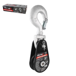 [C-02905] PASTECA GIRATORIA 4T-4.5" C/GANCHO P/CABLE D/ACERO 1/2" WESTON PLUS